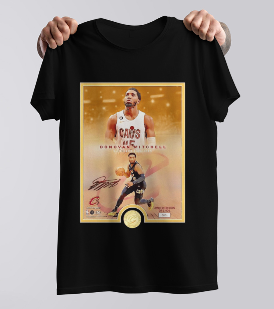 Donovan Mitchell Cleveland Cavaliers Limited Edition Bronze Coin Photo Mint T-Shirt
