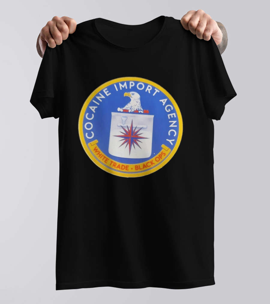 Cocaine Import Agency Eagle Emblem White Trade Black Ops T-Shirt