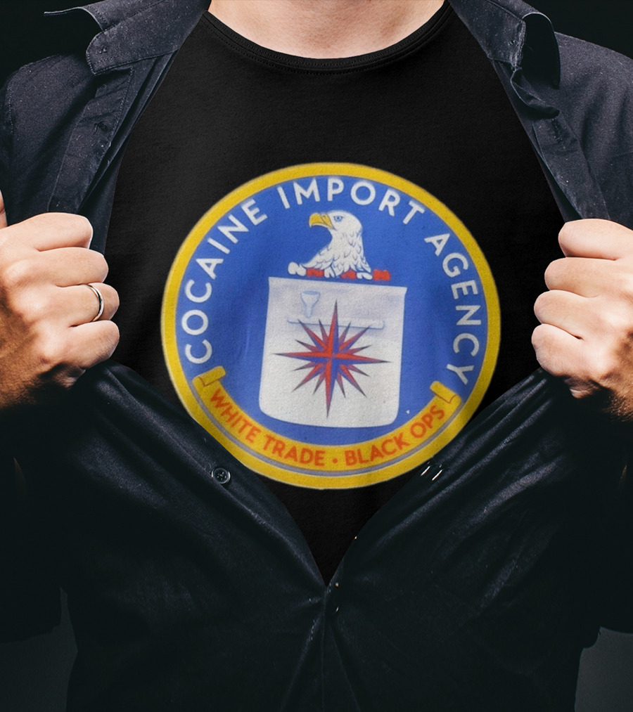 Cocaine Import Agency Eagle Emblem White Trade Black Ops T-Shirt