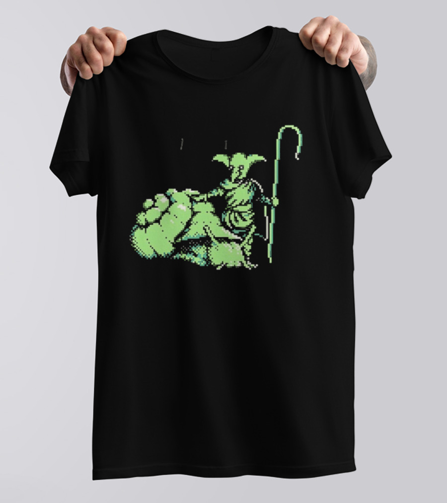 Goblin Shepherd With Staff Pixel T-Shirt