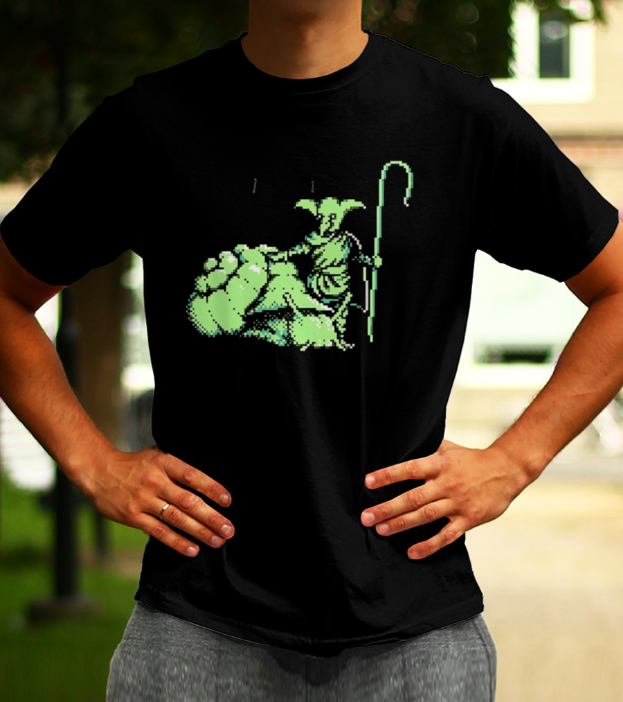 Goblin Shepherd With Staff Pixel T-Shirt