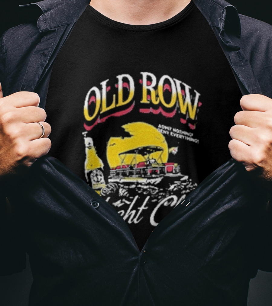 Old Row Yacht Club Retro Nautical Theme With Sailboat And Sunset T-Shirt
