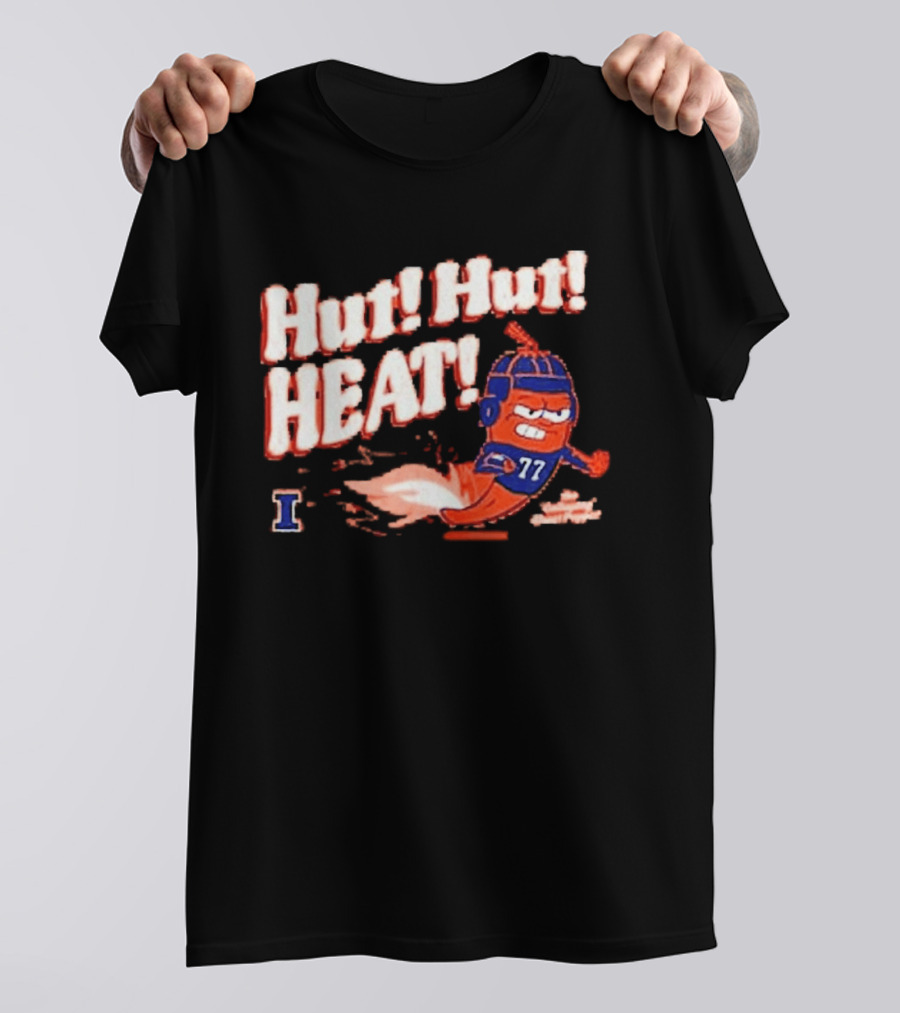 Illinois Galloping Ghost Pepper Hut Hut Heat Football 77 T-Shirt