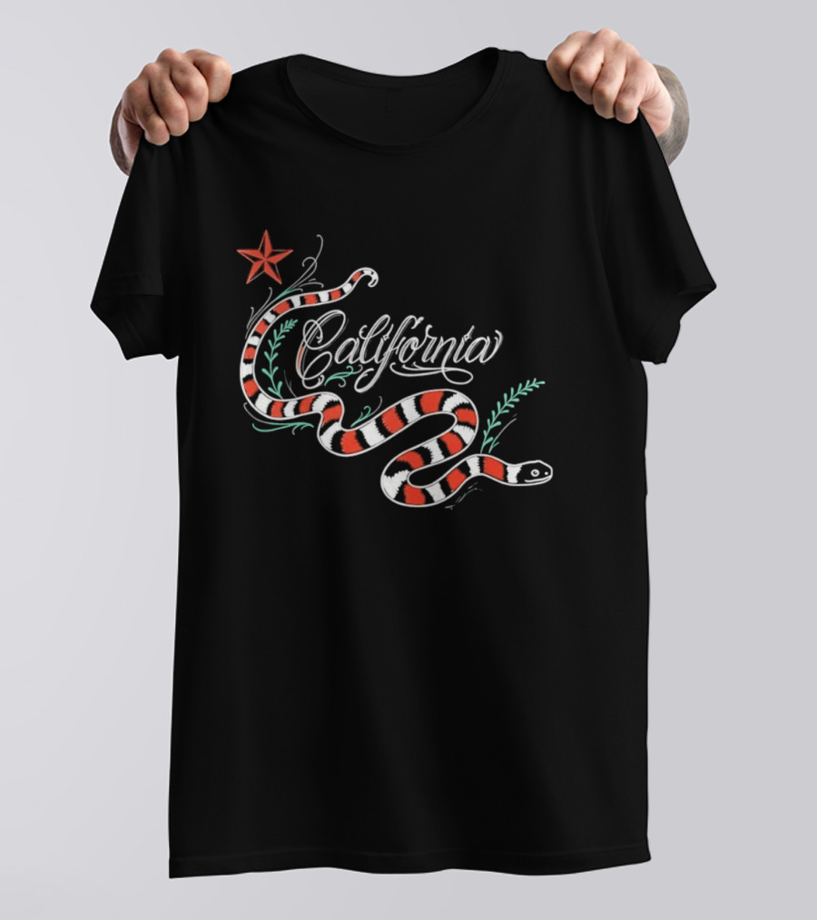 California King Snake Red Star Serpent T-Shirt
