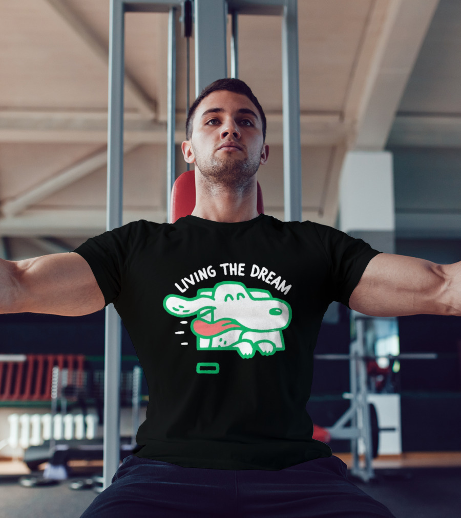Living The Dream Dog Joyfully Enjoying Car Ride With Head Out The Window T-Shirt