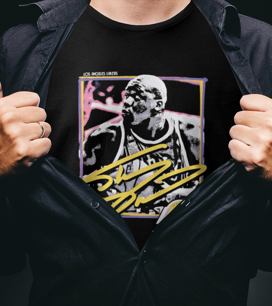 Los Angeles Lakers Shaquille O'Neal 55 Signature NBA Official Merchandise T-Shirt