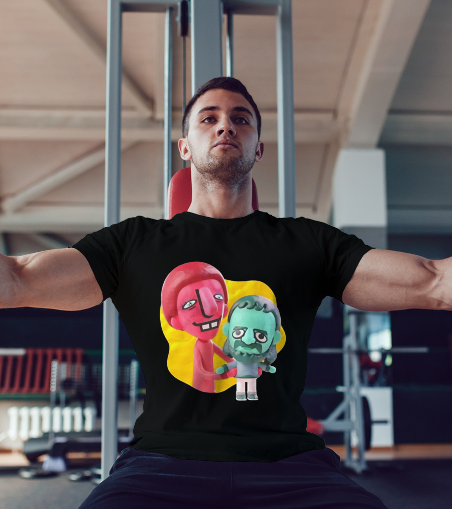 The Best Buds Colorful Character Figures Hugging Playful T-Shirt