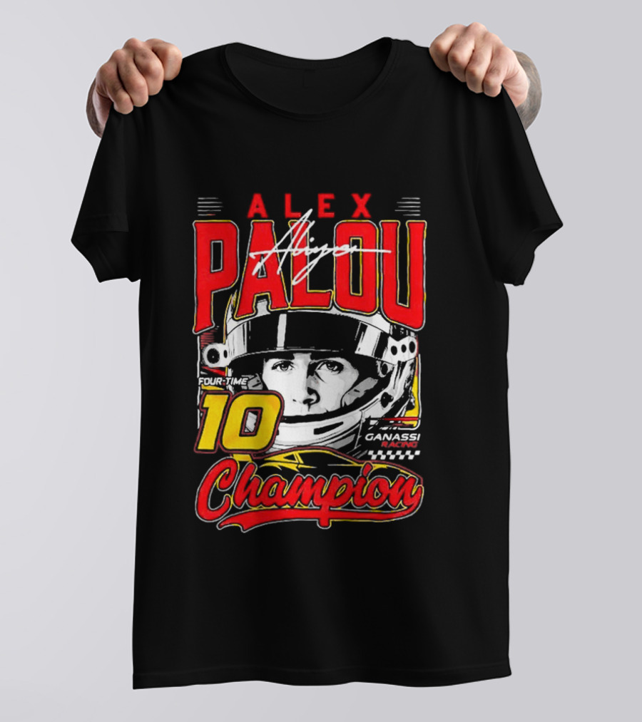 Alex Palou 10 Champion Racing Helmet Signature T-Shirt