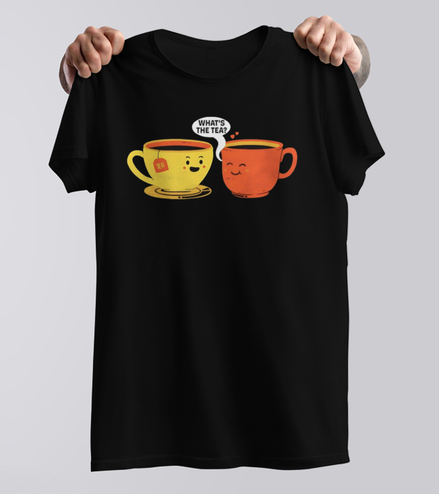 What's The Tea Gossiping Teacups Cute Conversation T-Shirt