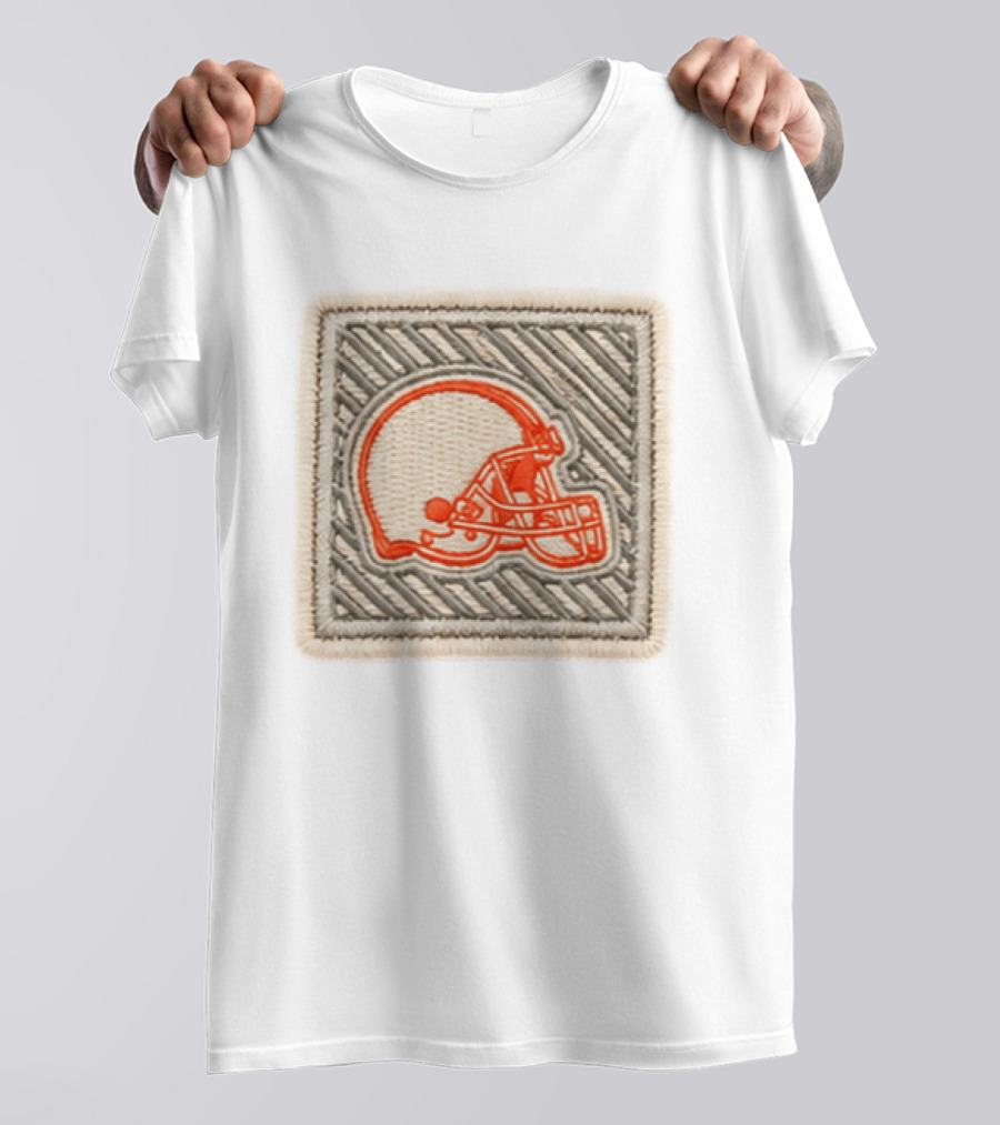 Browns 2026 Training Camp Helmet Patch Retro Style Embroidery T-Shirt