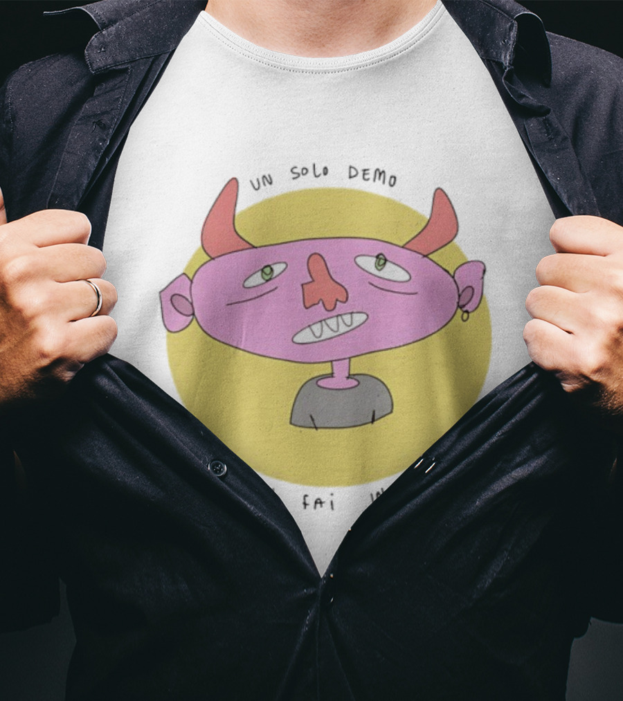 Un Solo Demo Non Fai Inferno Cartoon Character With Horns T-Shirt