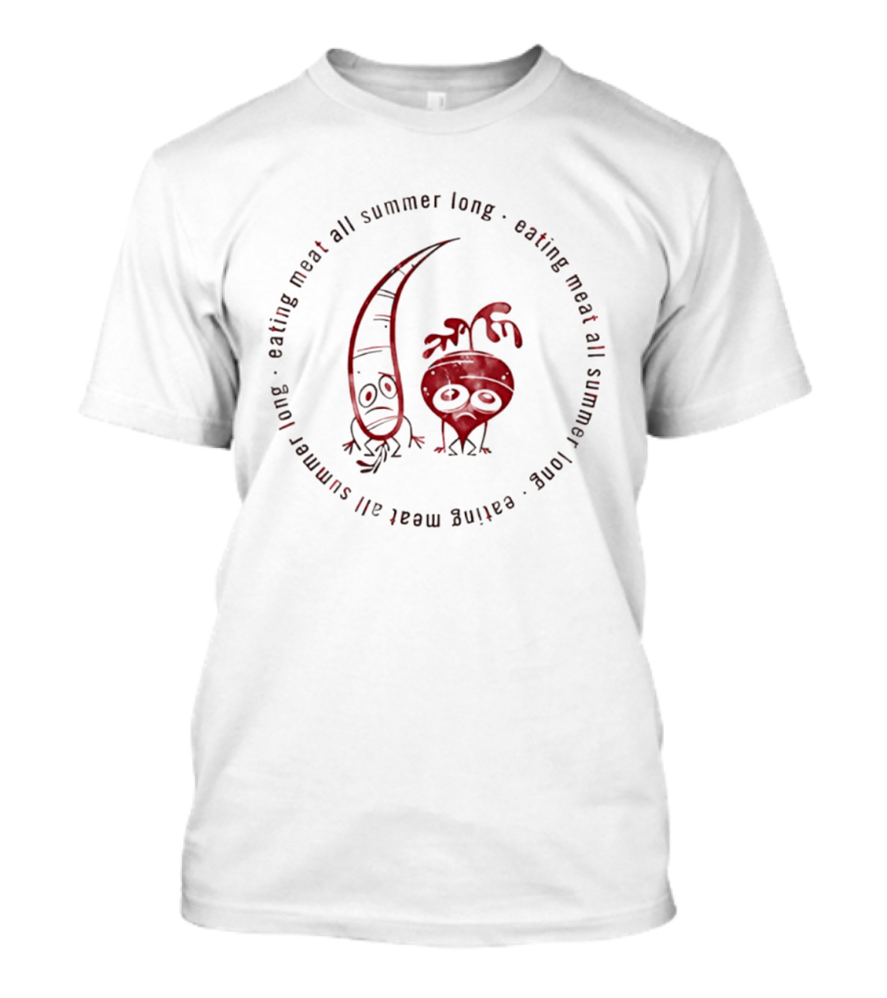 Eating Meat All Summer Long Sad Vegetables Carrot Beetroot T-Shirt