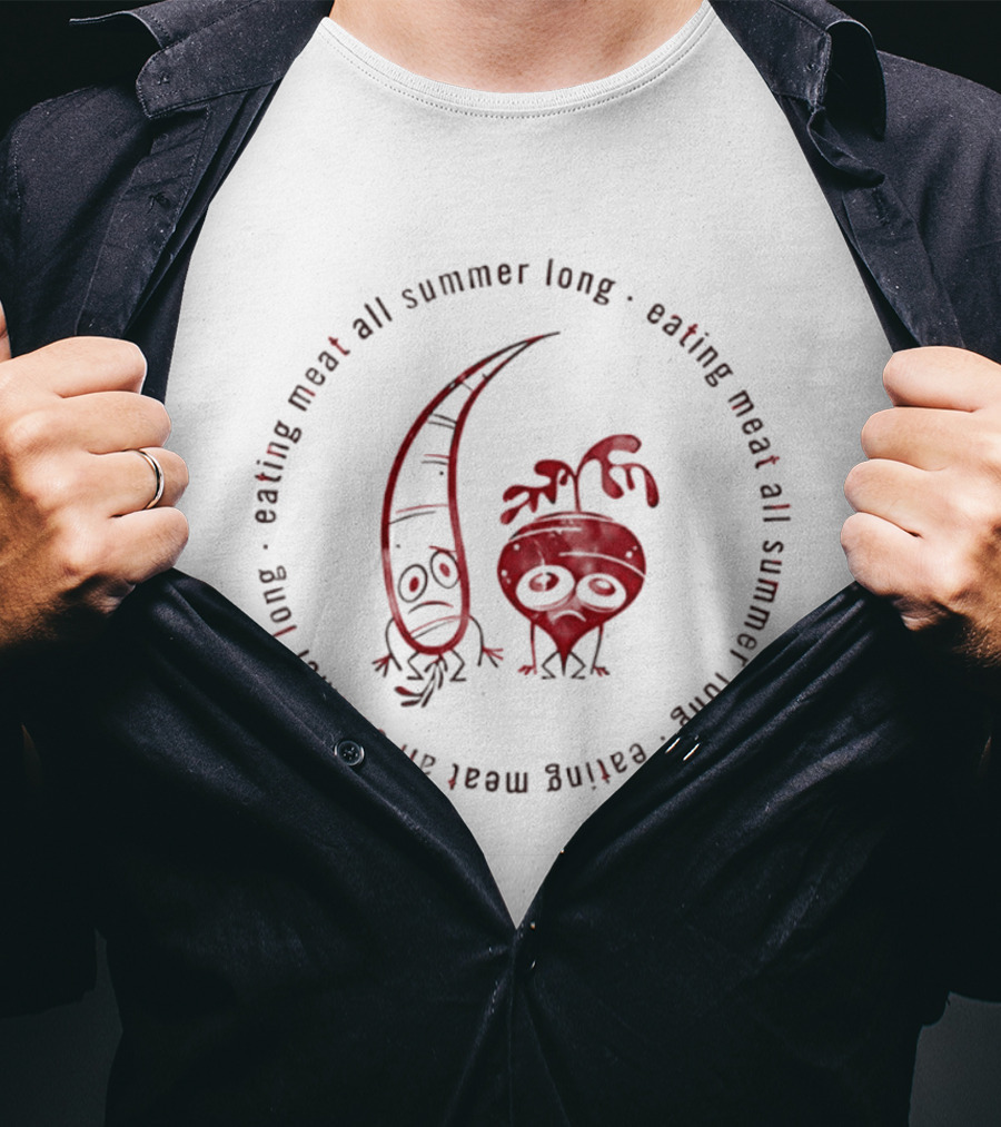 Eating Meat All Summer Long Sad Vegetables Carrot Beetroot T-Shirt