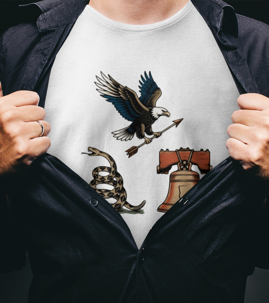 Guardians Of Freedom Eagle Snake Liberty Bell Arrow T-Shirt