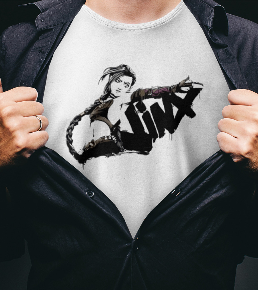 Arcane Jinx League Of Legends Season 2 Graffiti Spray Paint T-Shirt
