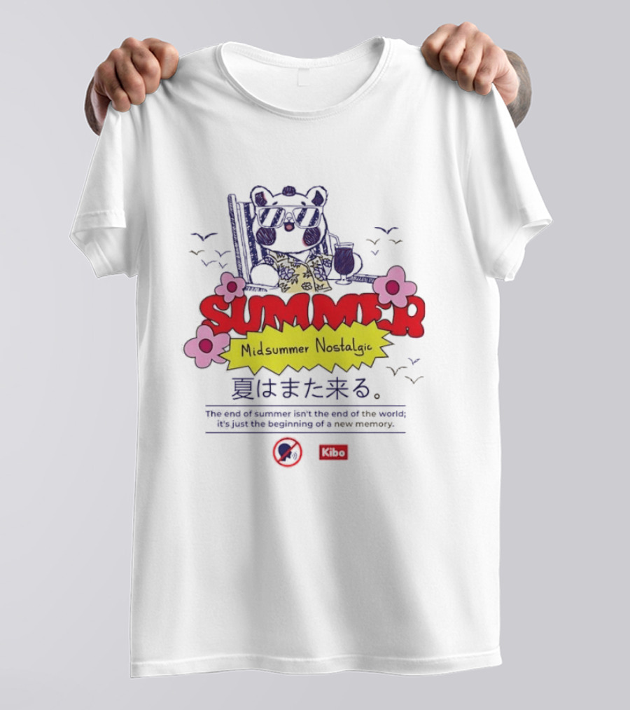 Kibo Chill Bear Midsummer Summer Nostalgic 2026 Vacation T-Shirt