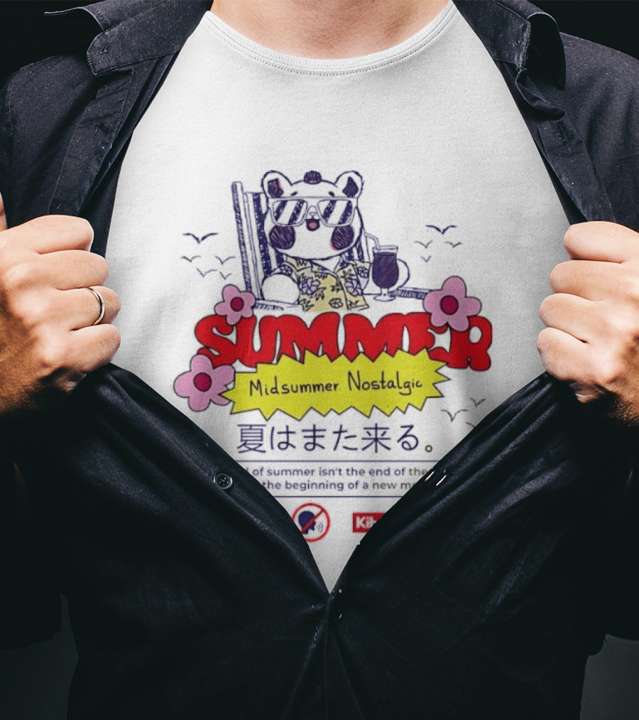Kibo Chill Bear Midsummer Summer Nostalgic 2026 Vacation T-Shirt