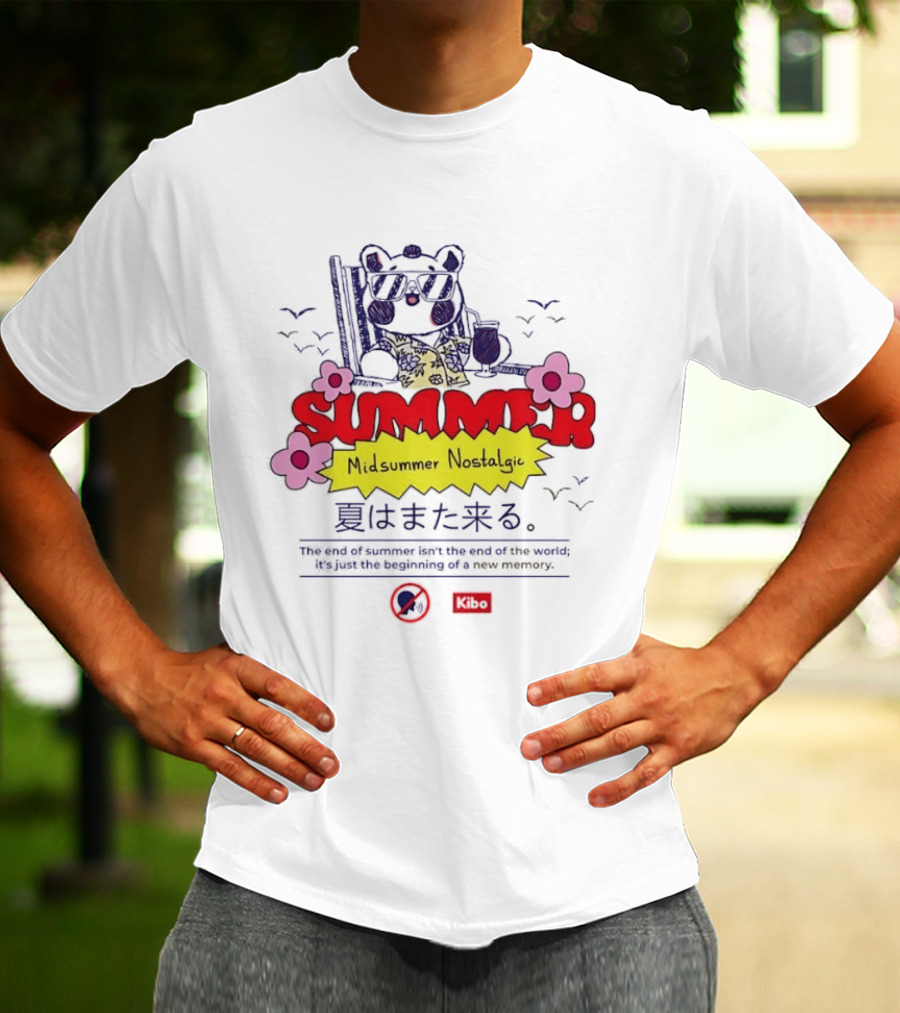 Kibo Chill Bear Midsummer Summer Nostalgic 2026 Vacation T-Shirt