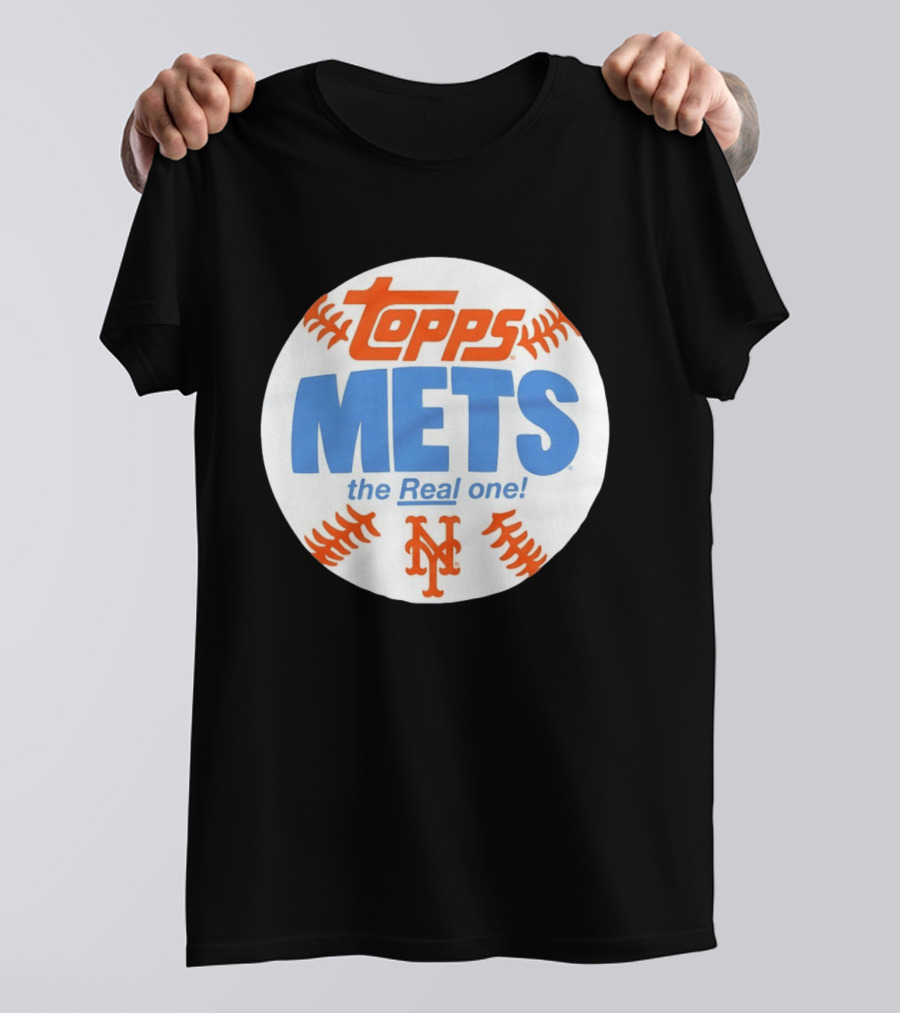 New York Mets Topps The Real One Baseball Shape T-Shirt
