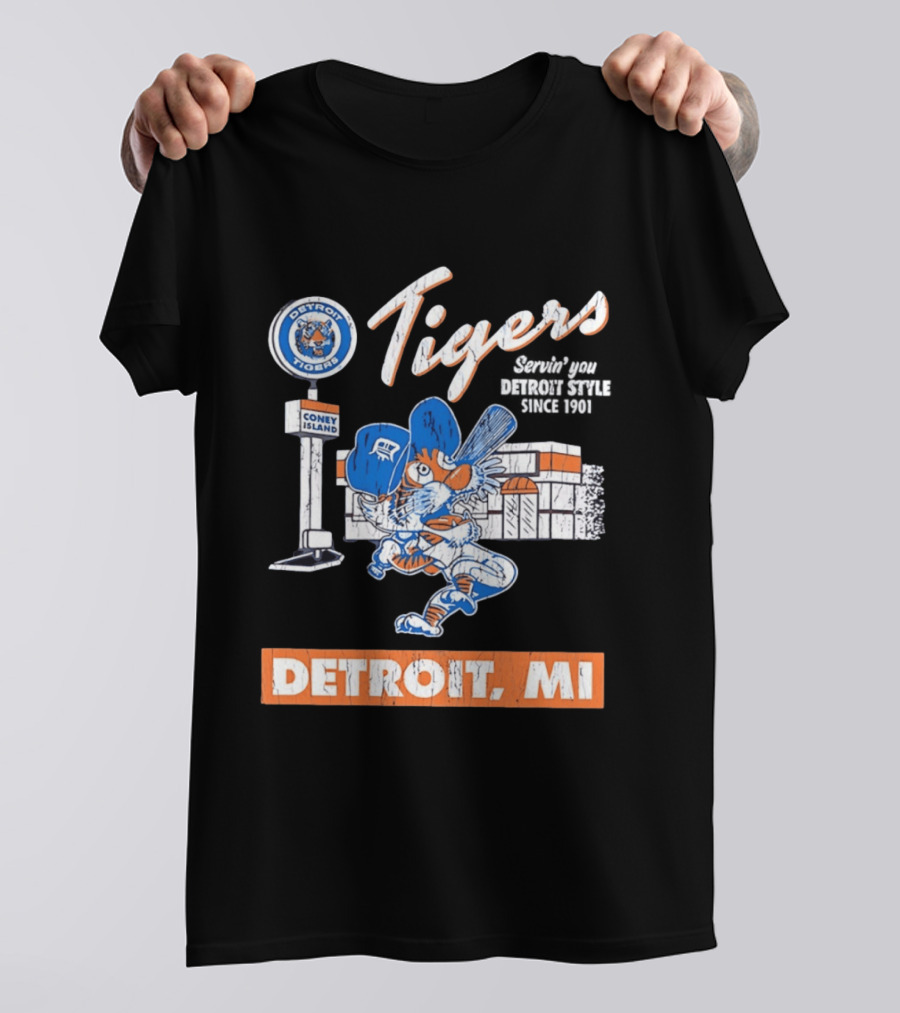 Detroit Tigers Coney Island Servin' You Detroits Since 1901 Detroit MI T-Shirt
