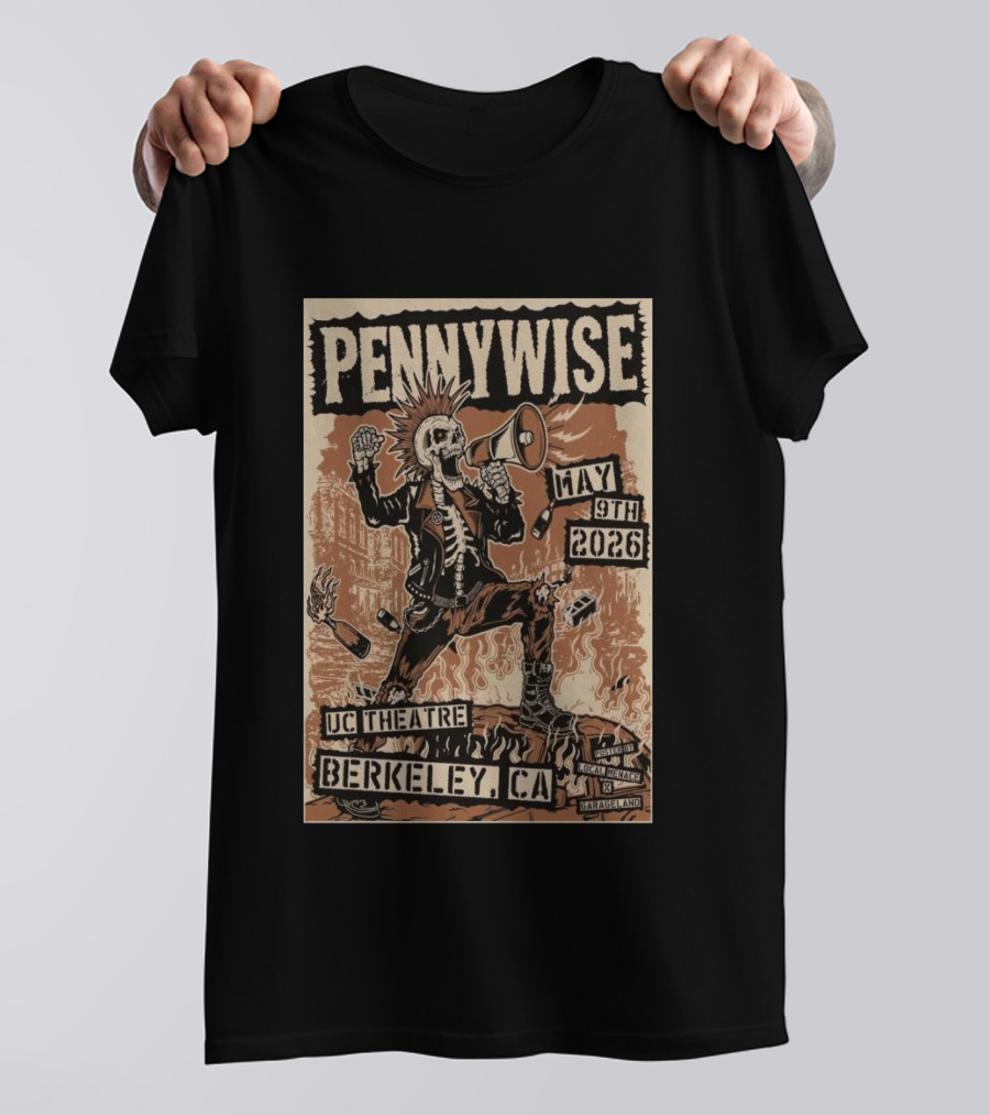 Pennywise UC Theatre Berkeley May 9 2026 Event T-Shirt
