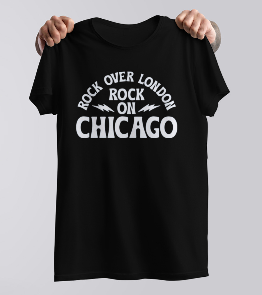 Rock Over London Rock On Chicago Lightning Bolt T-Shirt