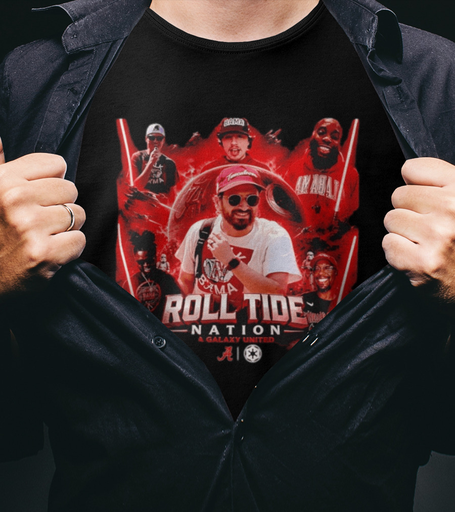 Roll Tide Nation Galaxy United Alabama Crimson Tide Bama Fandom T-Shirt