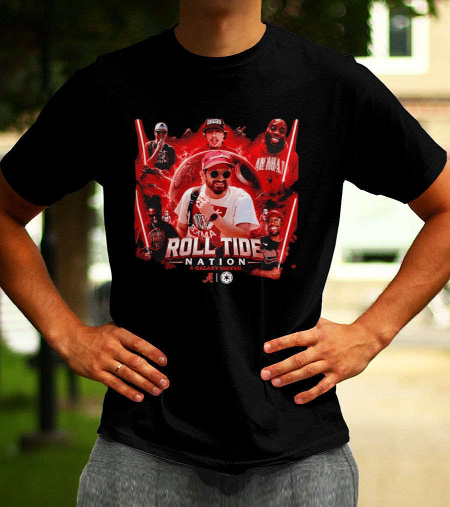 Roll Tide Nation Galaxy United Alabama Crimson Tide Bama Fandom T-Shirt