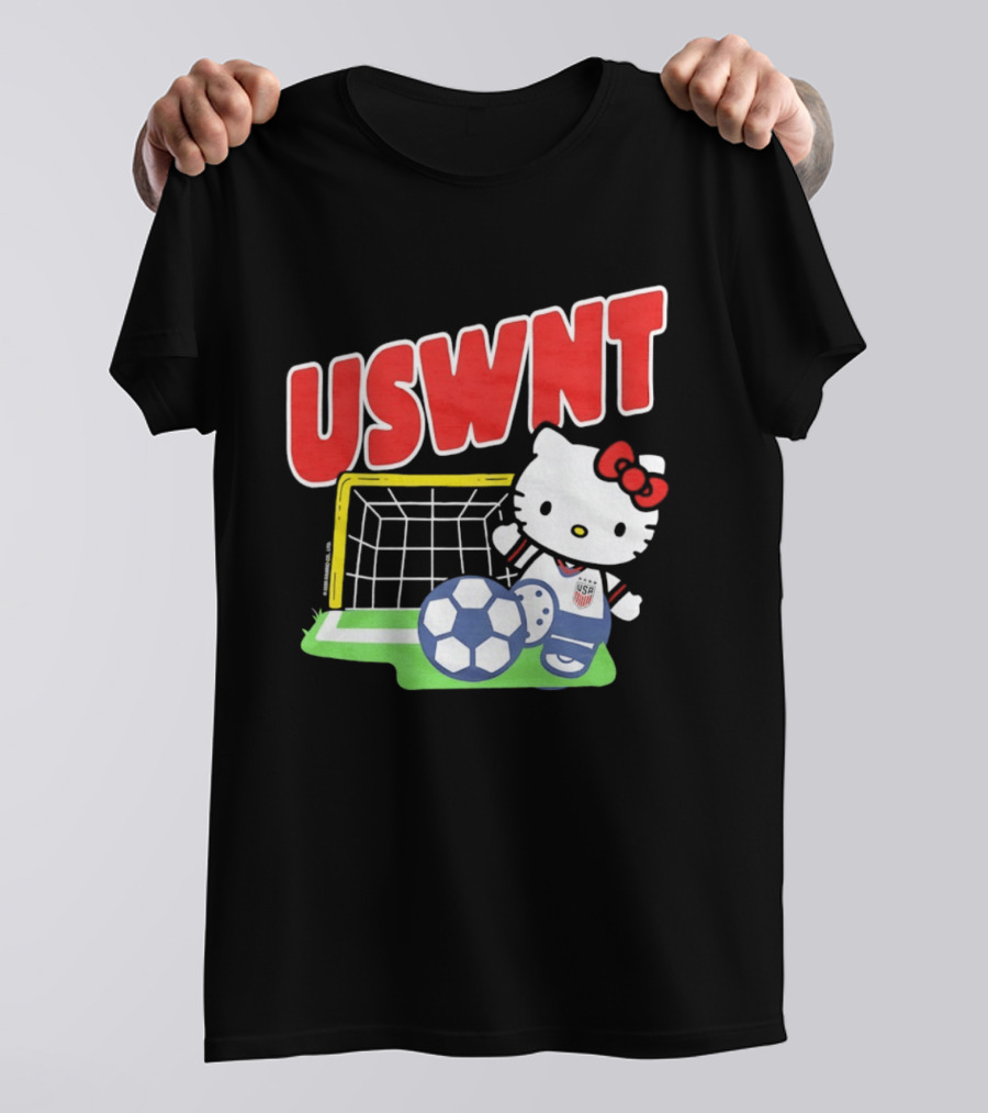 USWNT Hello Kitty Soccer Goal Collaboration USA Soccer Team T-Shirt