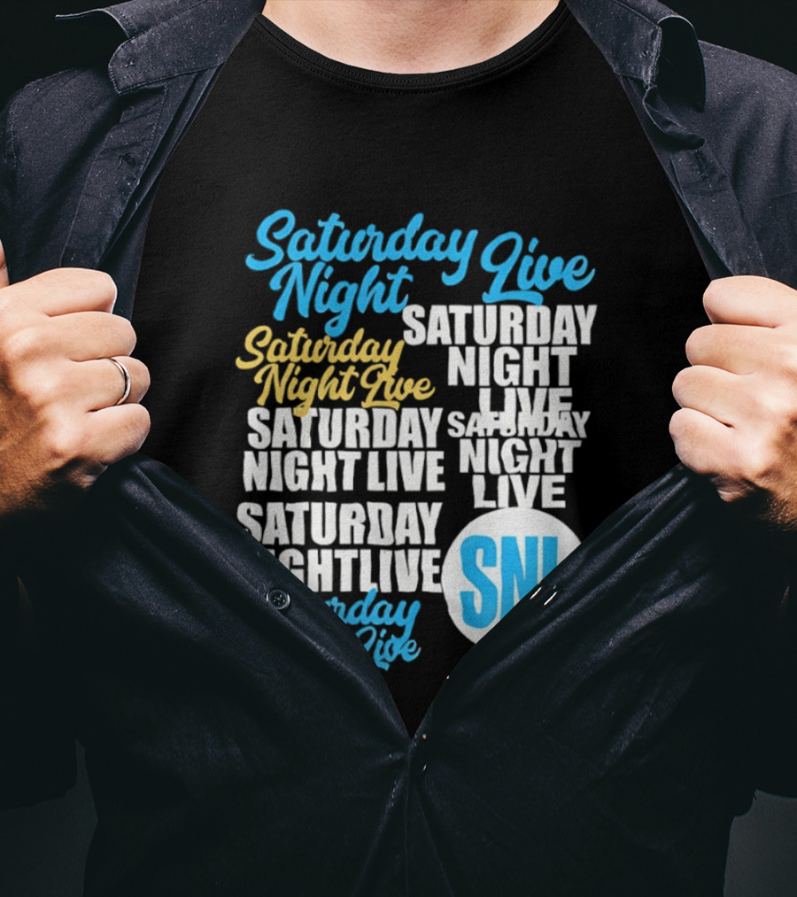 Saturday Night Live SNL Repeat Text Collage T-Shirt