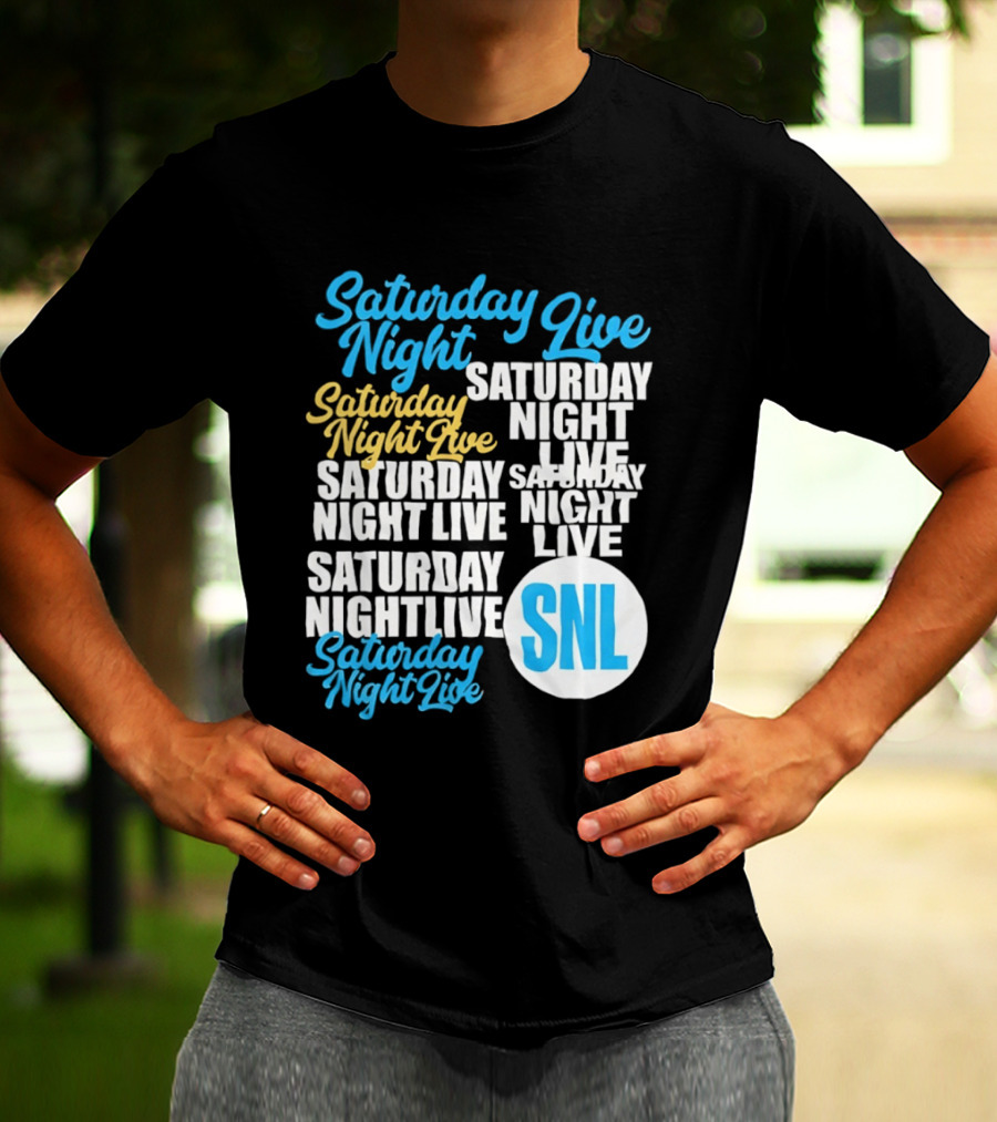 Saturday Night Live SNL Repeat Text Collage T-Shirt