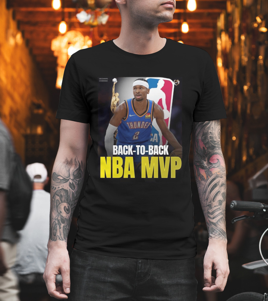 BACK TO BACK NBA MVP 2026 Shai Gilgeous Alexander Thunder Via Shams Charania T-Shirt
