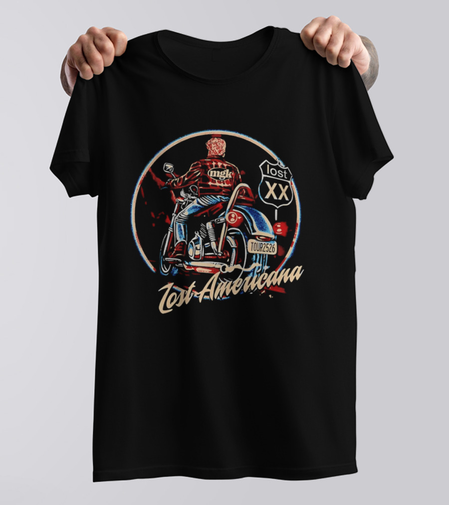 Machine Gun Kelly Lost Americana Motorcycle Tour 2026 Route XX T-Shirt