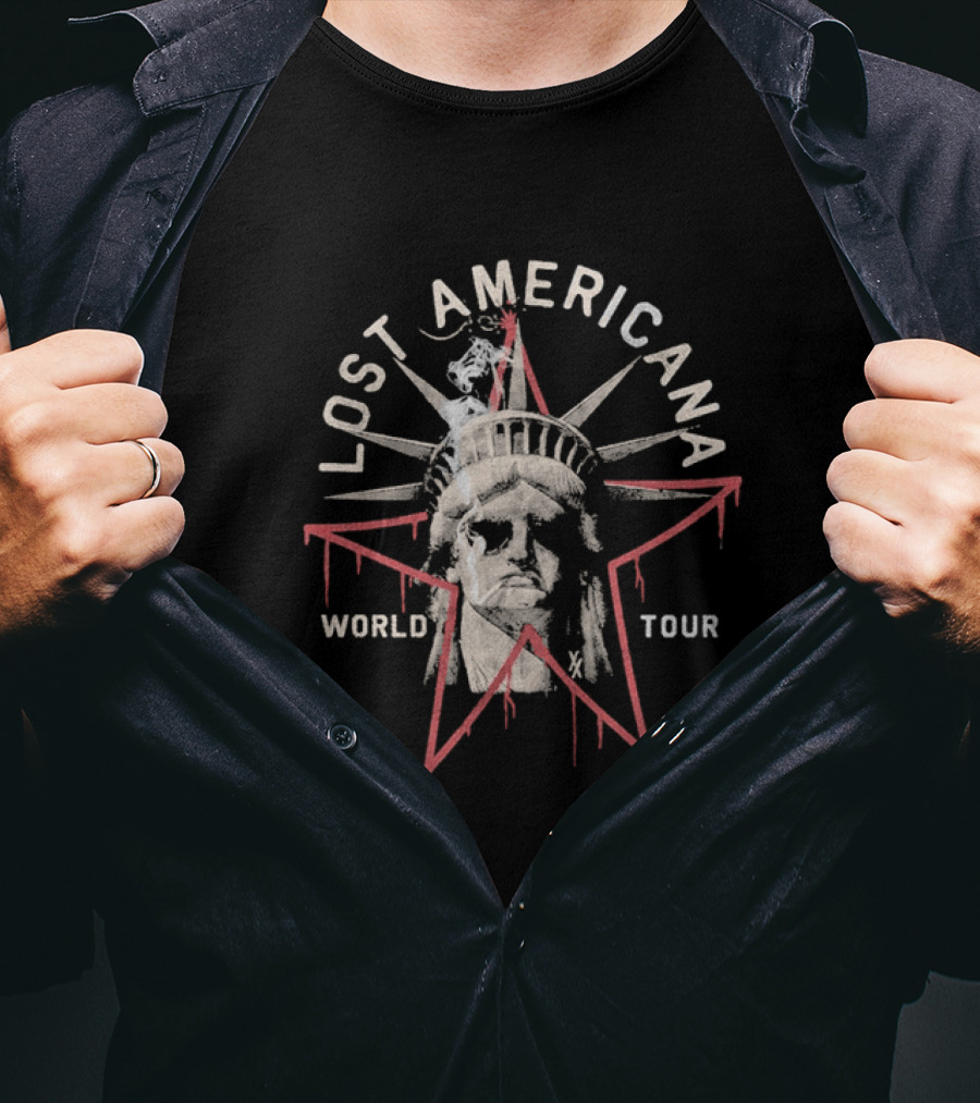 Machine Gun Kelly MGK Lost Americana World Tour 2026 Liberty Tour Statue Of Liberty Star T-Shirt