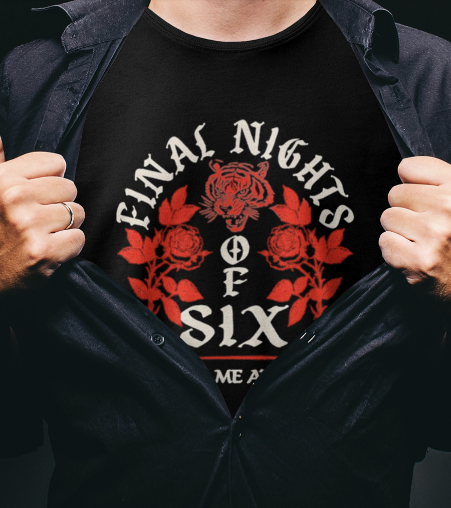Final Nights Of Six You Me At Six Tiger Rose Tour T-Shirt