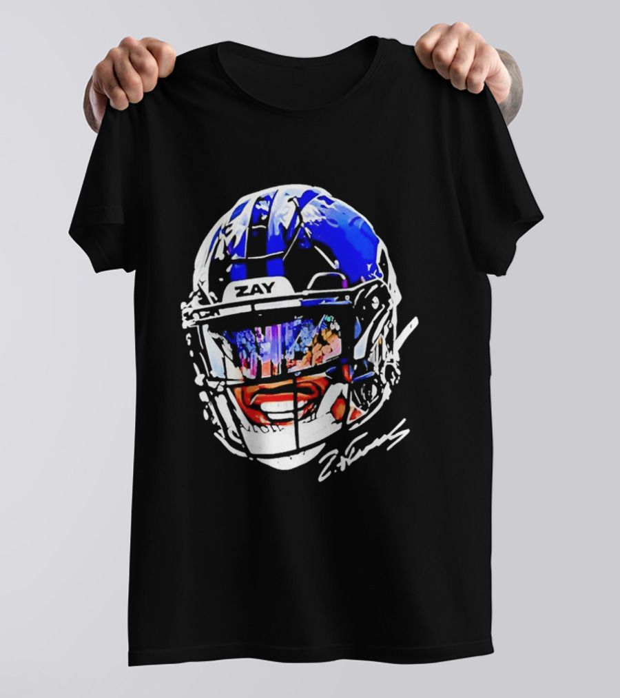 Zay Flowers Baltimore Ravens Big Face Helmet T-Shirt