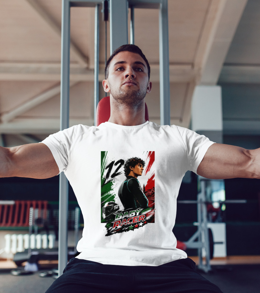 12 Baby Racer Italy Flag Motorcycle Racing Art With Italian T-Shirt