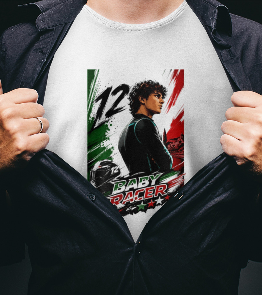 12 Baby Racer Italy Flag Motorcycle Racing Art With Italian T-Shirt