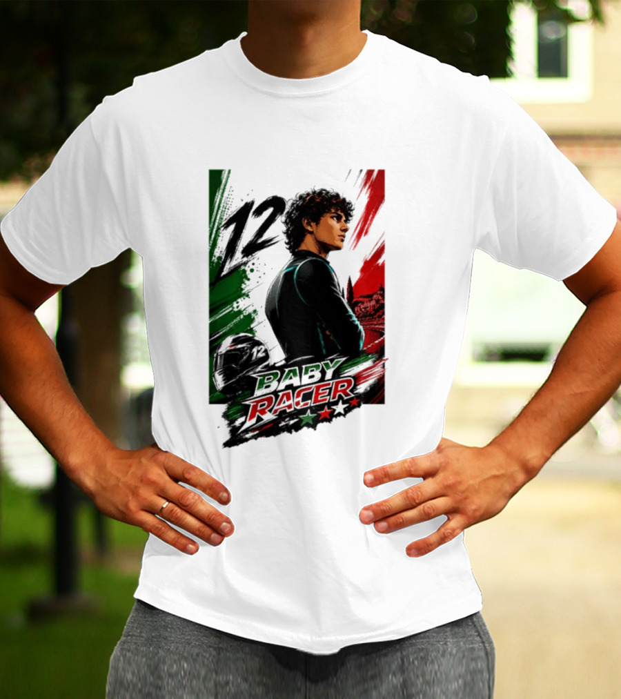 12 Baby Racer Italy Flag Motorcycle Racing Art With Italian T-Shirt