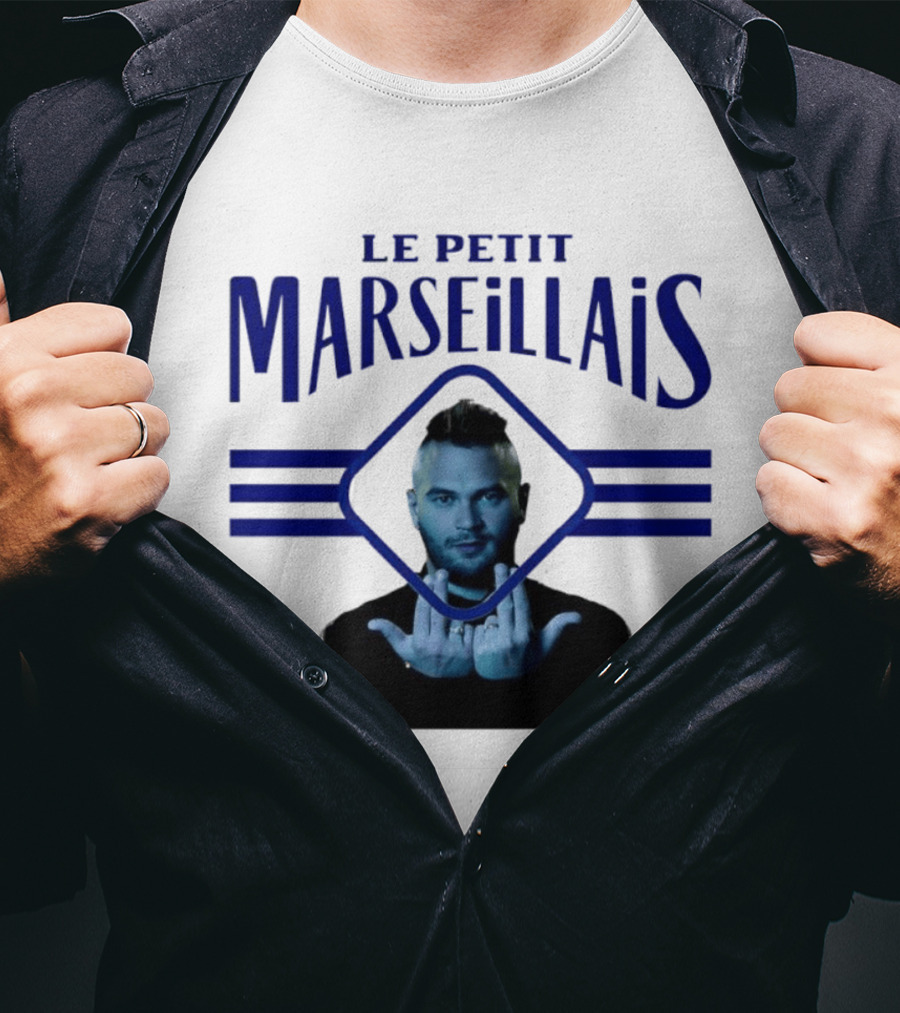 Le Petit Marseillais Blue Logo With Man In Diamond Frame T-Shirt