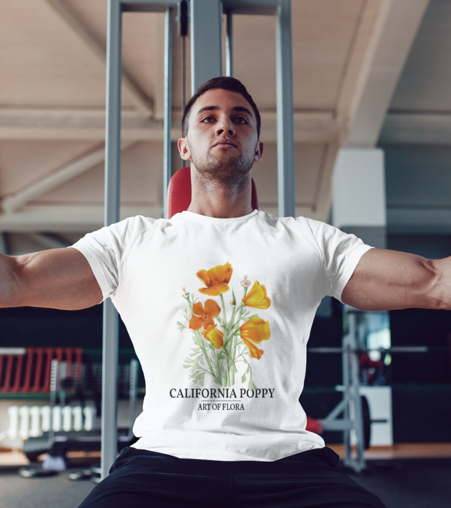 California Poppy Art Of Flora Botanical Nature T-Shirt