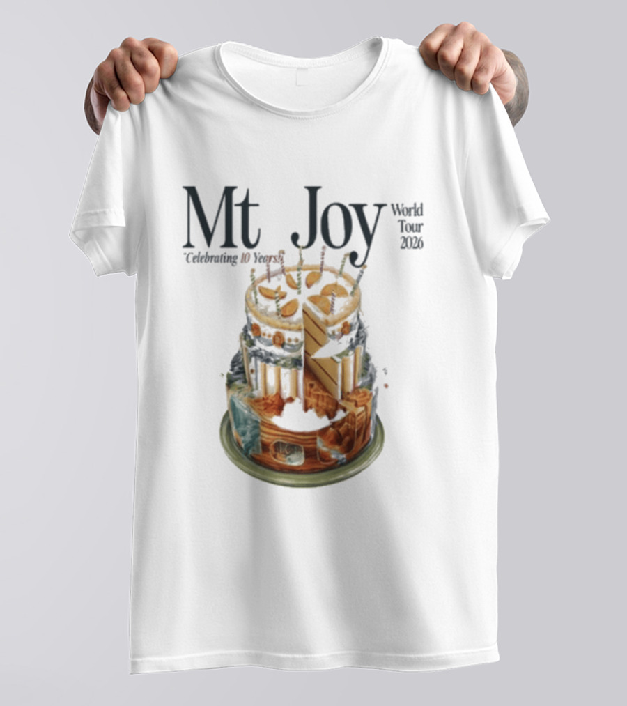 Mt. Joy Celebrating 10 Years World Tour 2026 Cake T-Shirt