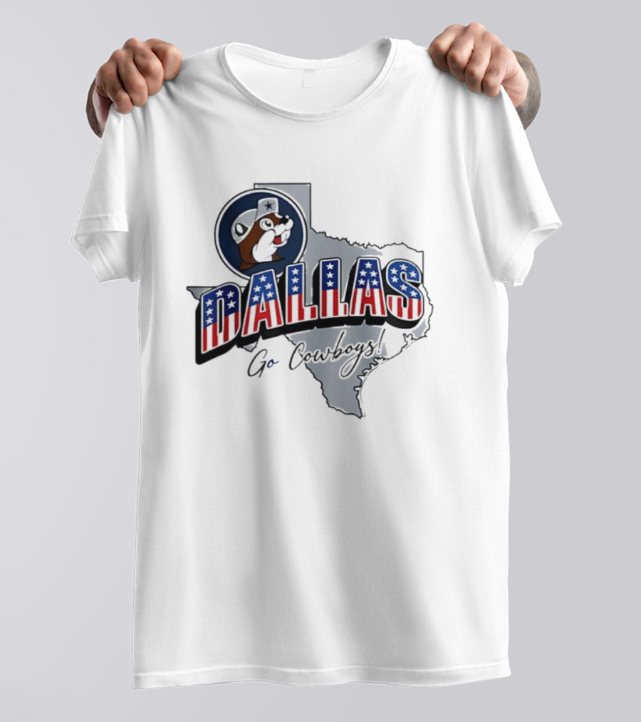 Dallas Cowboys Buc Ee's Patriotic Texas Map Go Cowboys T-Shirt