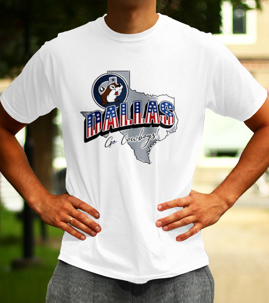Dallas Cowboys Buc Ee's Patriotic Texas Map Go Cowboys T-Shirt