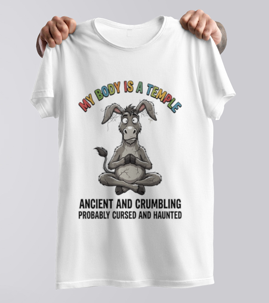 My Body Is A Temple Ancient And Crumbling Probably Cursed And Haunted Donkey T-Shirt