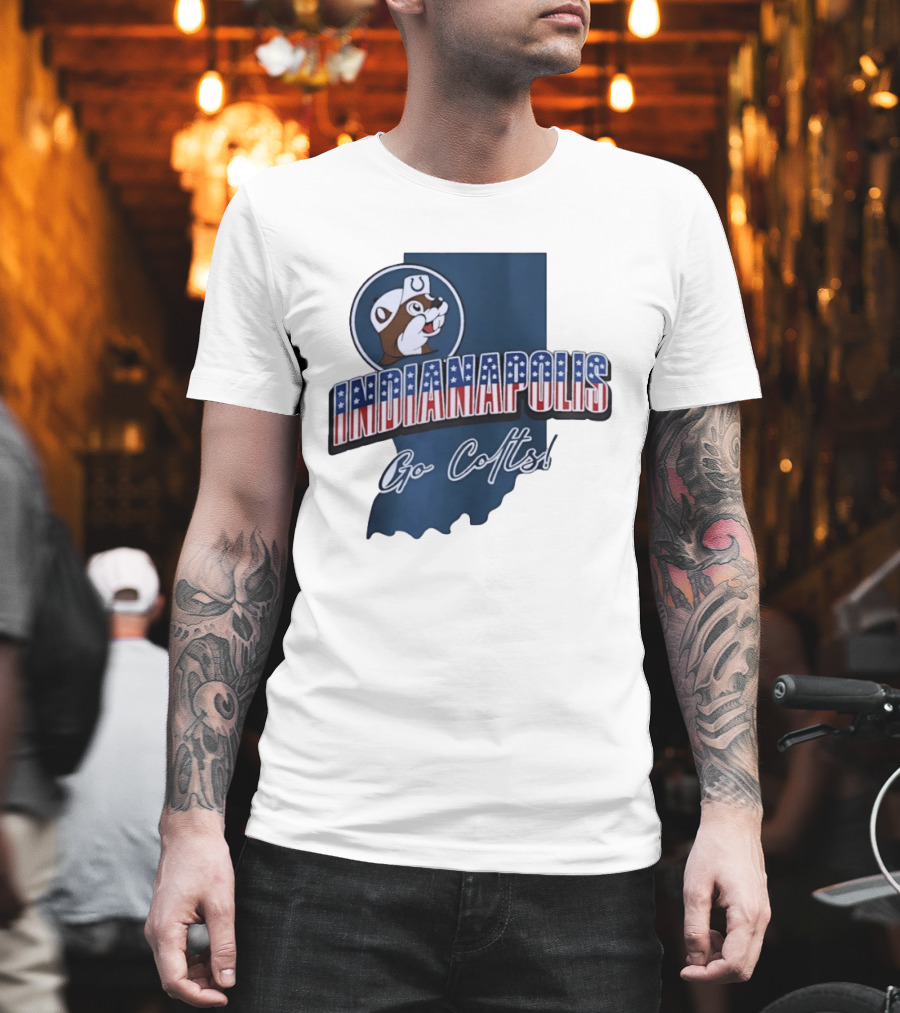 Indianapolis Colts Buc Ee's Patriotic Indiana Map Go Colts T-Shirt