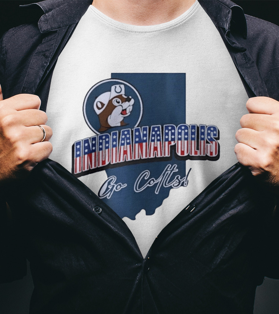Indianapolis Colts Buc Ee's Patriotic Indiana Map Go Colts T-Shirt