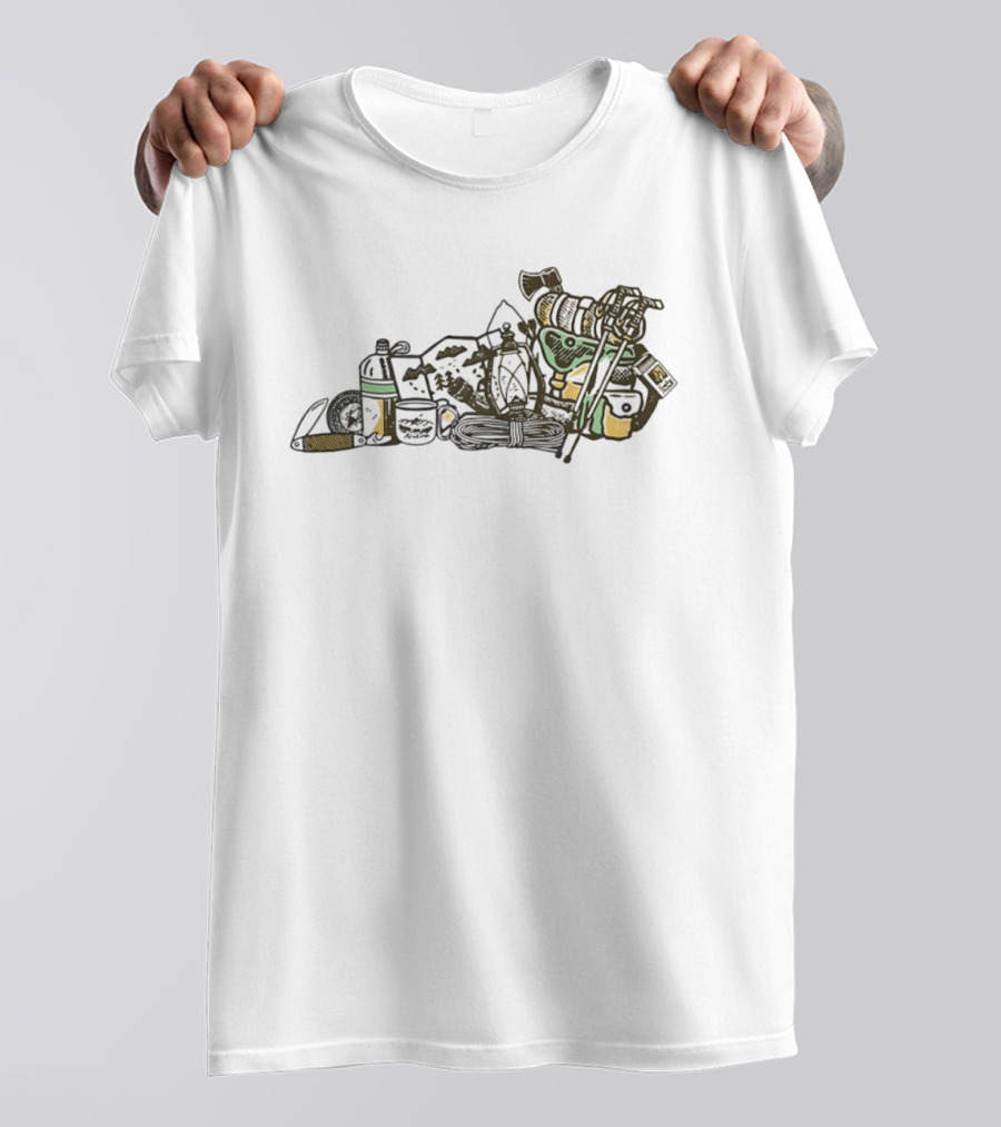 Kentucky State Shape Camping Lantern Backpack Adventure Gear T-Shirt
