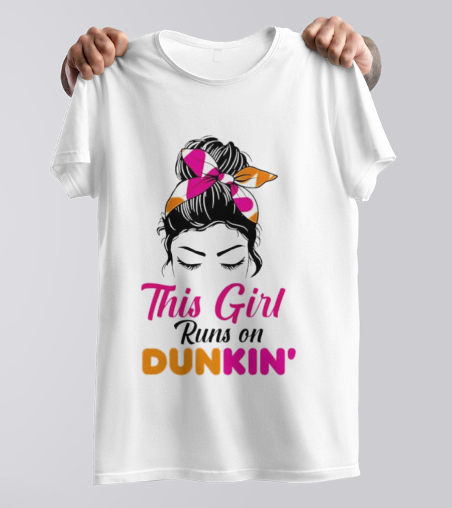 This Girl Runs On Dunkin' Coffee Headband T-Shirt