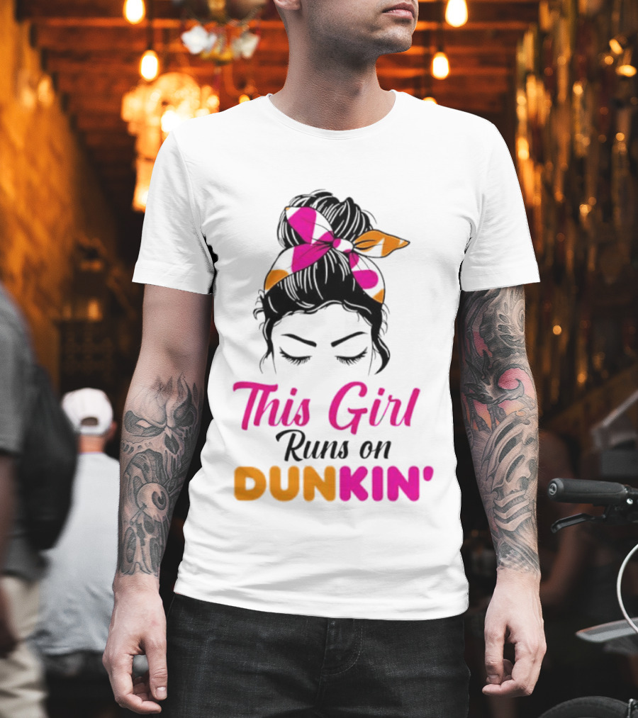 This Girl Runs On Dunkin' Coffee Headband T-Shirt